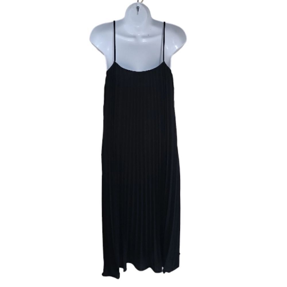 HM Women's Black Pleated Midi Sleeveless Dress Size XSmall - Picture 3 of 8